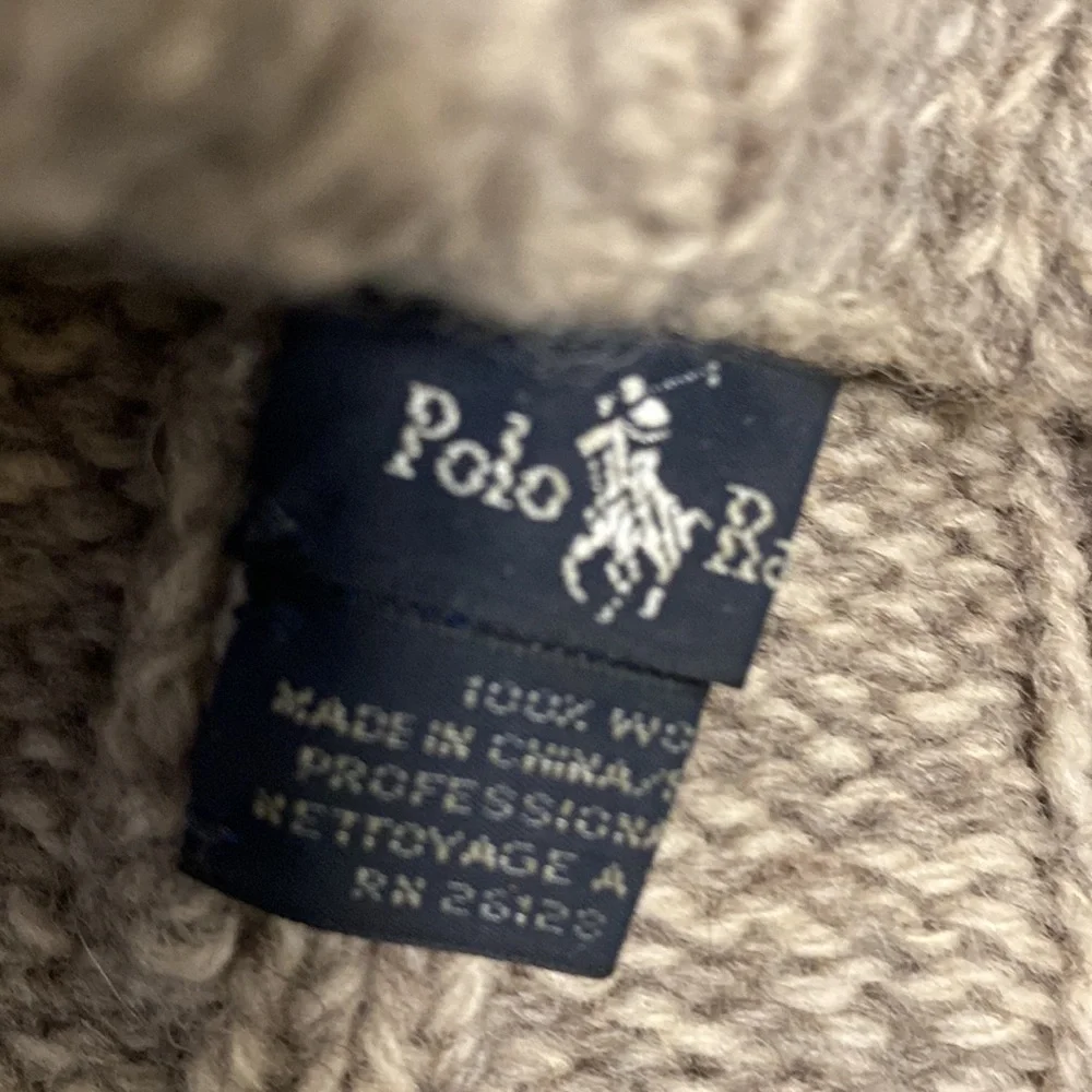 Polo, Ralph Lauren embroidered wool beanie tan cream embroidered olive green_6